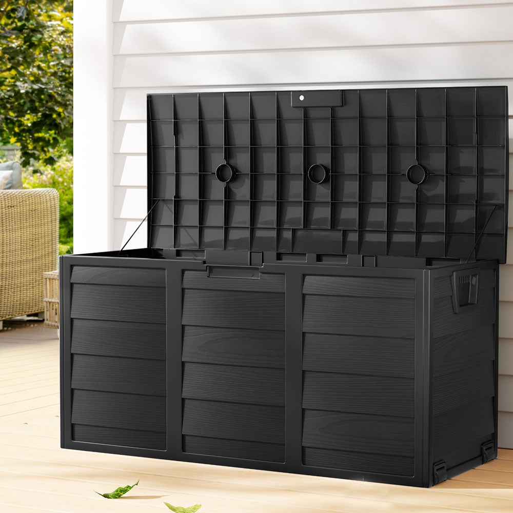 Gardeon 290L Outdoor Storage Box - All Black