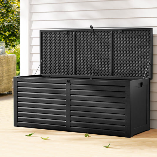Gardeon Outdoor Storage Box 390L Container Lockable Toy Tools Shed Deck Garden