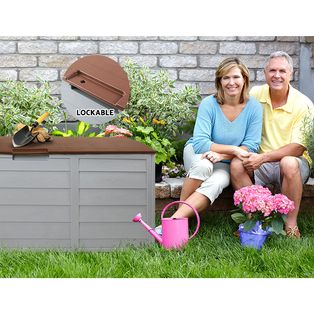 Gardeon 290L Outdoor Storage Box - Brown