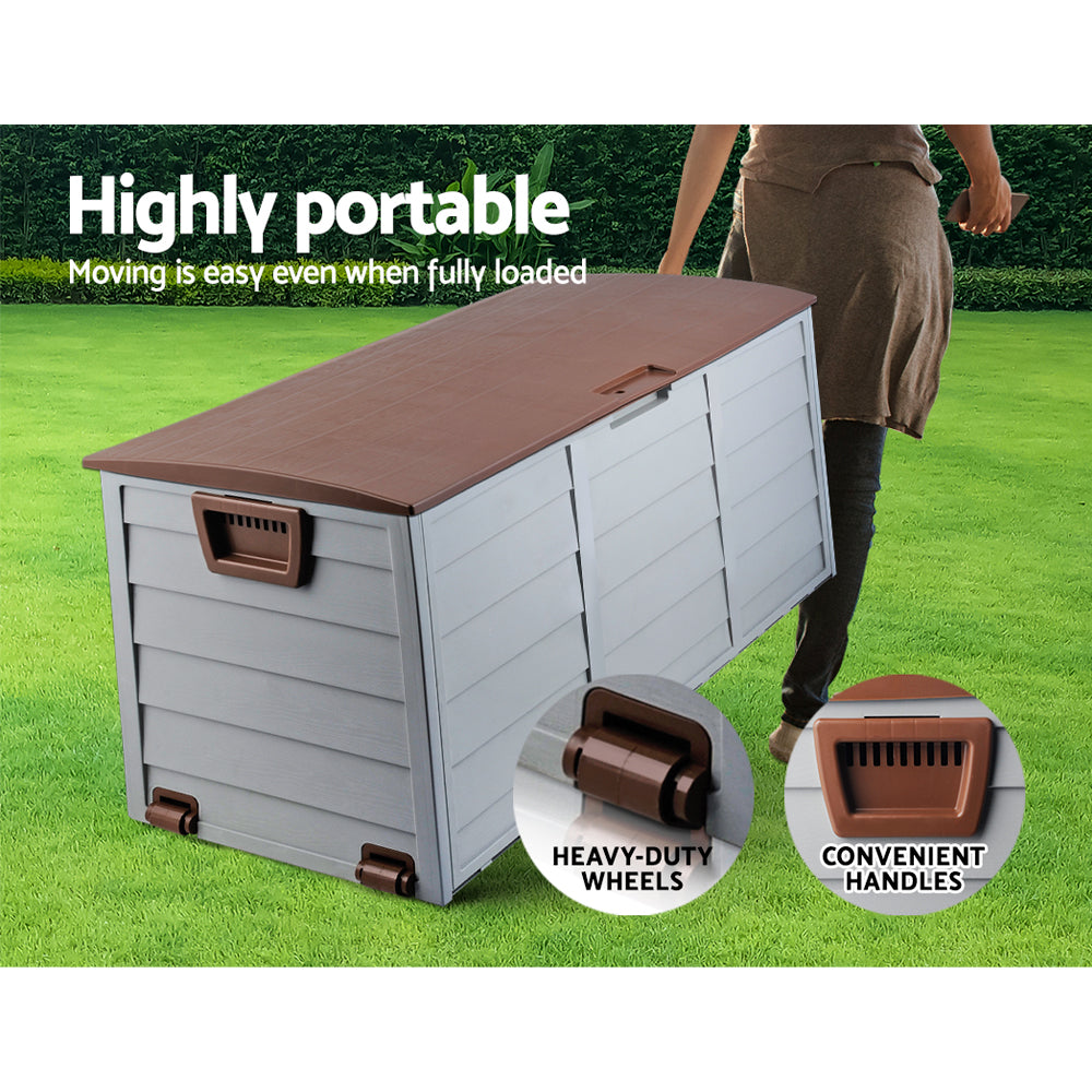 Gardeon 290L Outdoor Storage Box - Brown