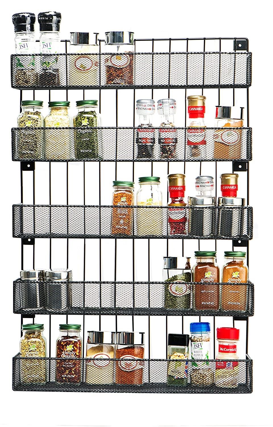 Wall Mount Spice Rack Organizer (5 Tier)