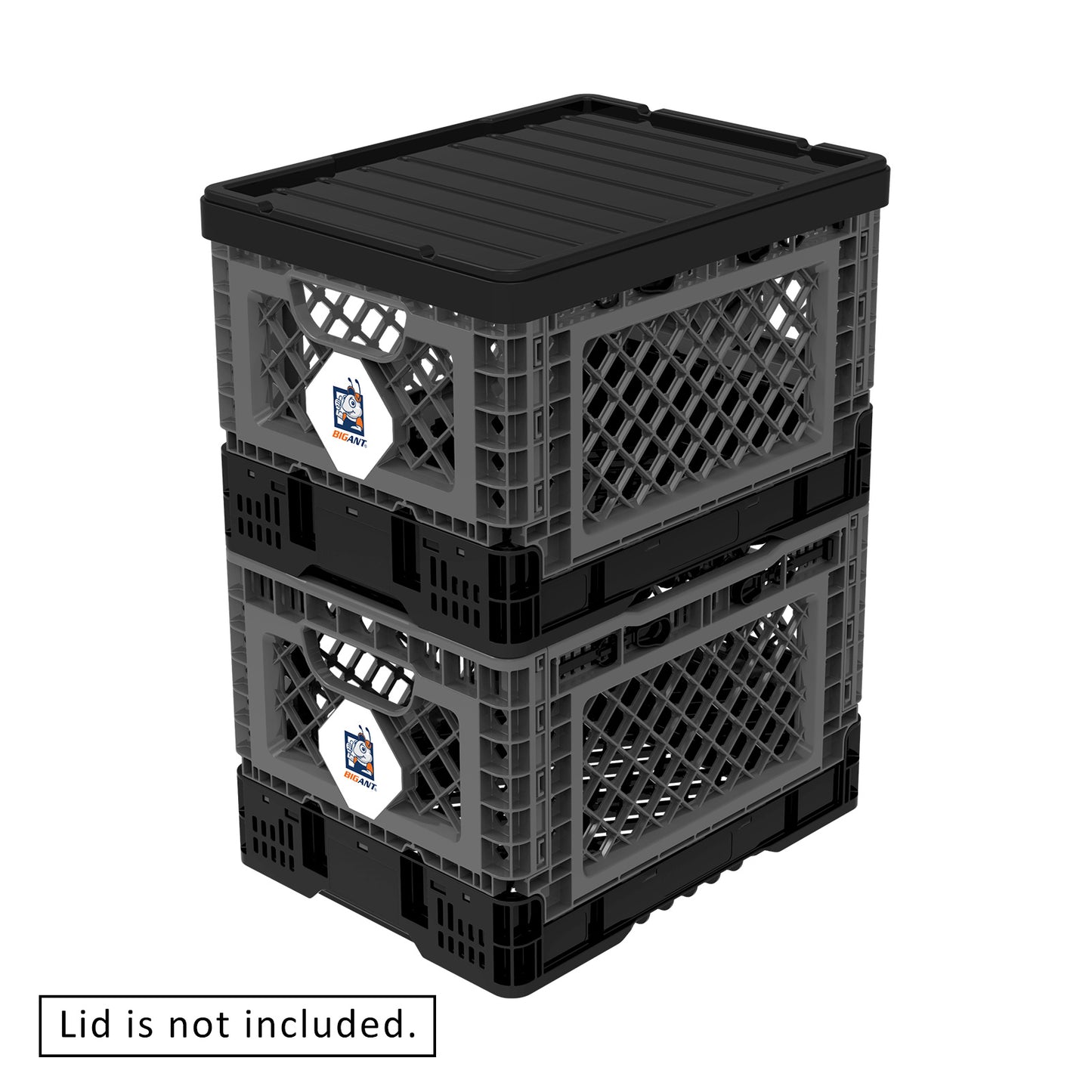 BigAnt Charcoal Smart Foldable Stackable Crate 25L